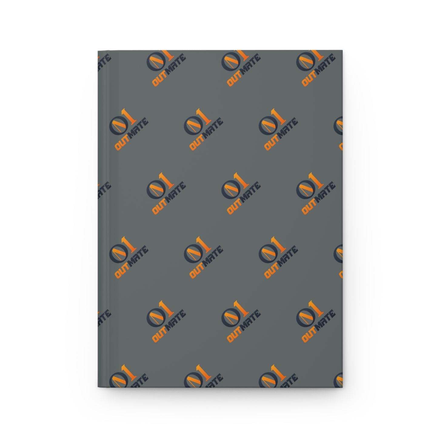 Hardcover Journal — Patterned Grey Logo Notebook (Matte)