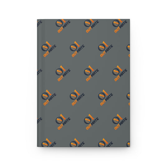 Hardcover Journal — Patterned Grey Logo Notebook (Matte)
