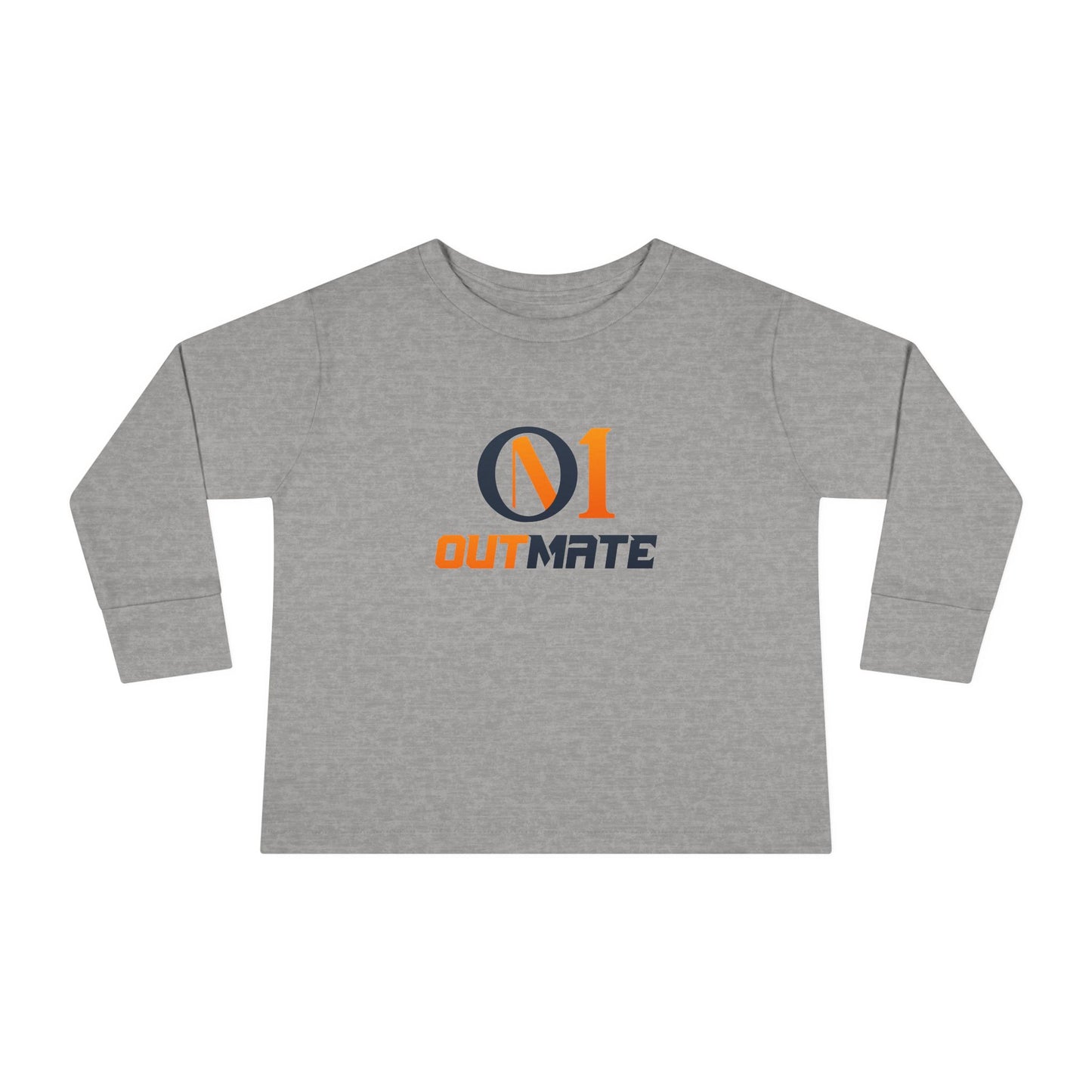 Toddler Long Sleeve Tee — ‘Outmate’ Logo Graphic Kids Shirt