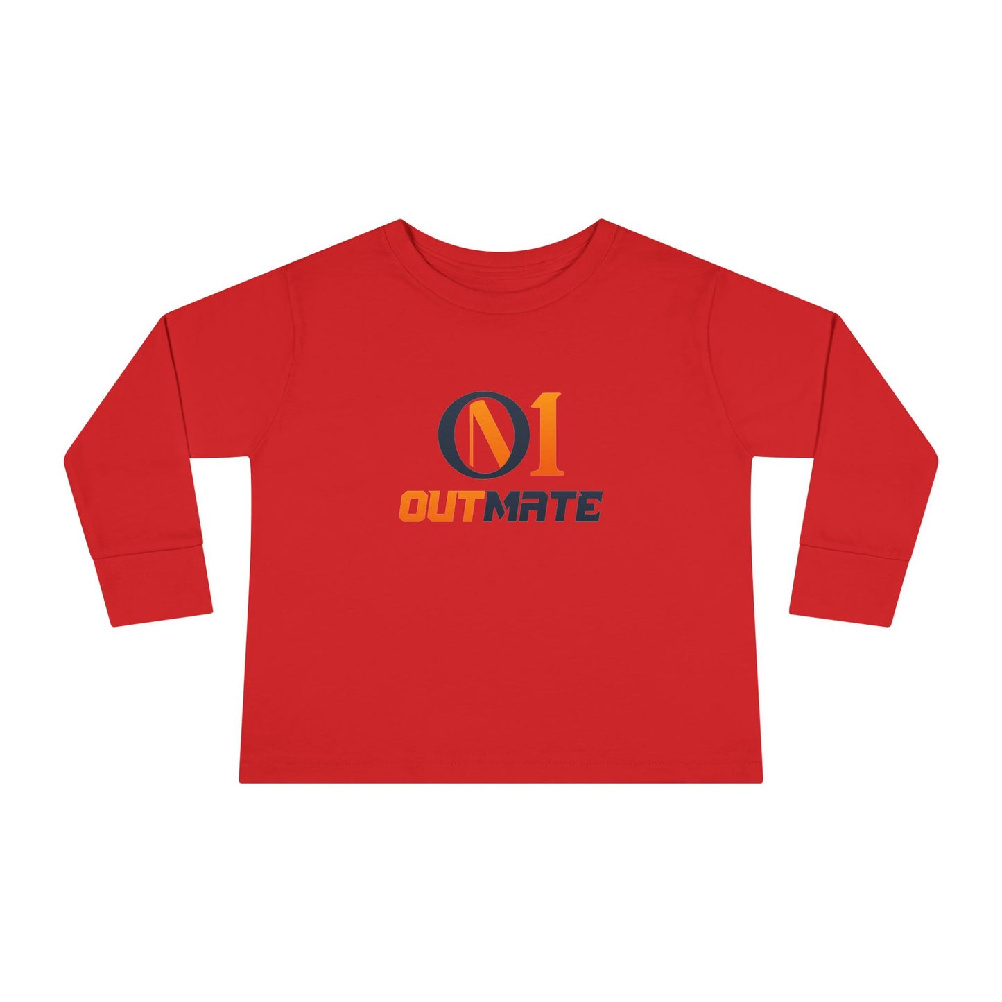 Toddler Long Sleeve Tee — ‘Outmate’ Logo Graphic Kids Shirt