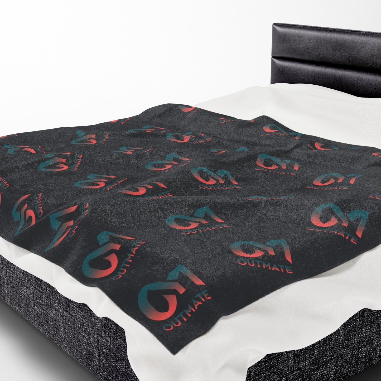 Plush Blanket — Retro Neon Patterned Velveteen Throw