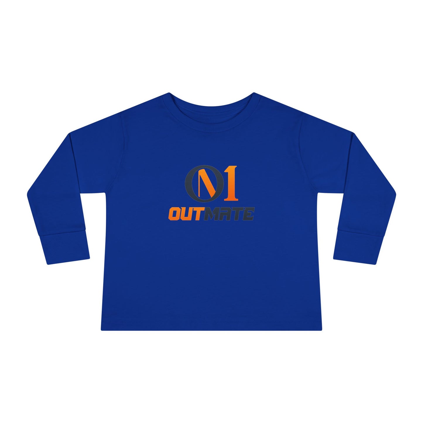 Toddler Long Sleeve Tee — ‘Outmate’ Logo Graphic Kids Shirt