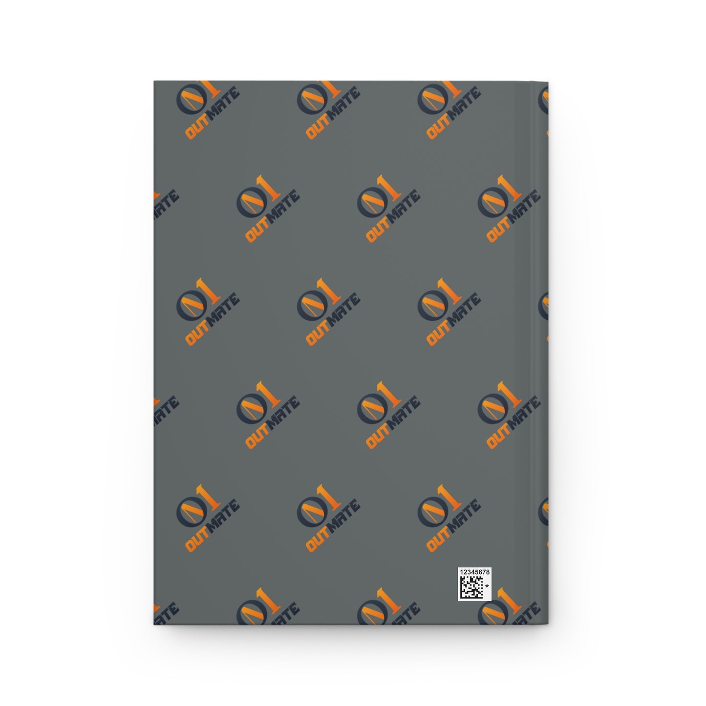 Hardcover Journal — Patterned Grey Logo Notebook (Matte)