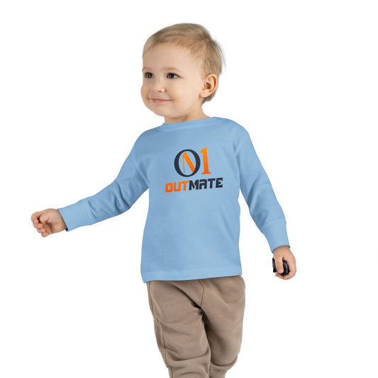 Toddler Long Sleeve Tee — ‘Outmate’ Logo Graphic Kids Shirt