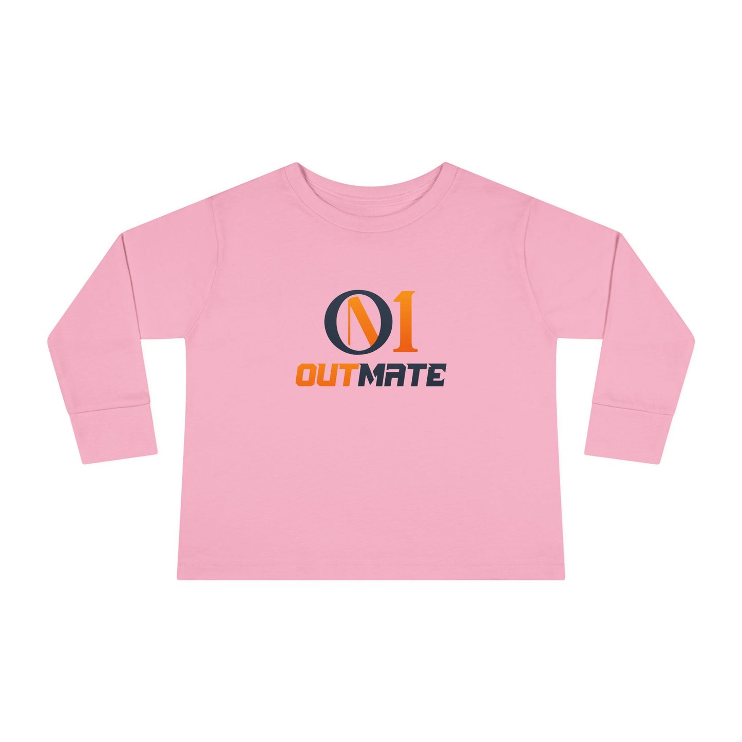 Toddler Long Sleeve Tee — ‘Outmate’ Logo Graphic Kids Shirt