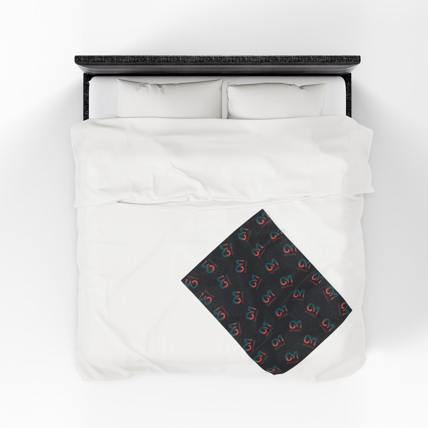 Plush Blanket — Retro Neon Patterned Velveteen Throw