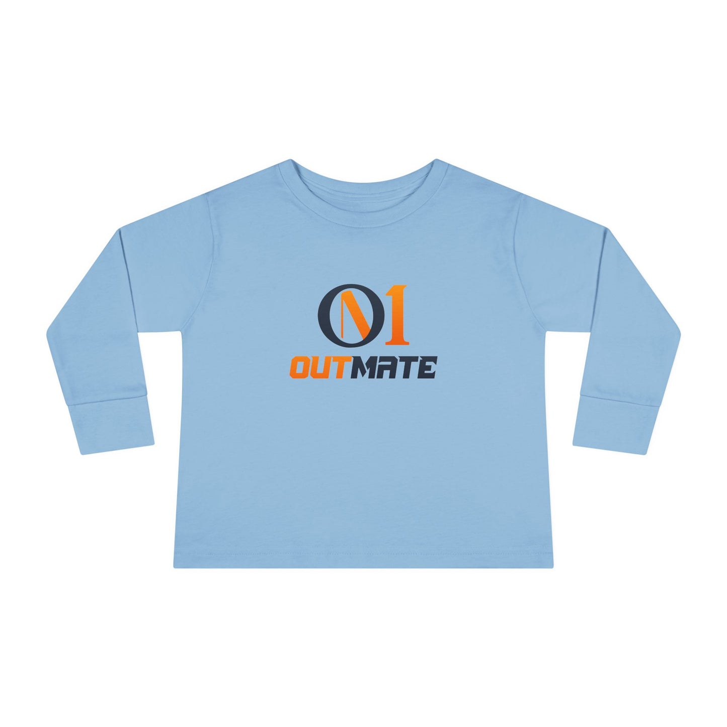 Toddler Long Sleeve Tee — ‘Outmate’ Logo Graphic Kids Shirt