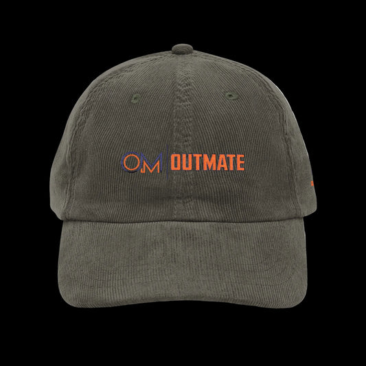 Outmate's Vintage Corduroy Cap — Embroidered 'OM' Logo Dad Hat