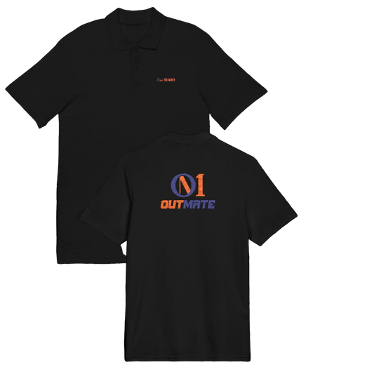 'Outmate' Embroidered multi Logo Polo Shirt